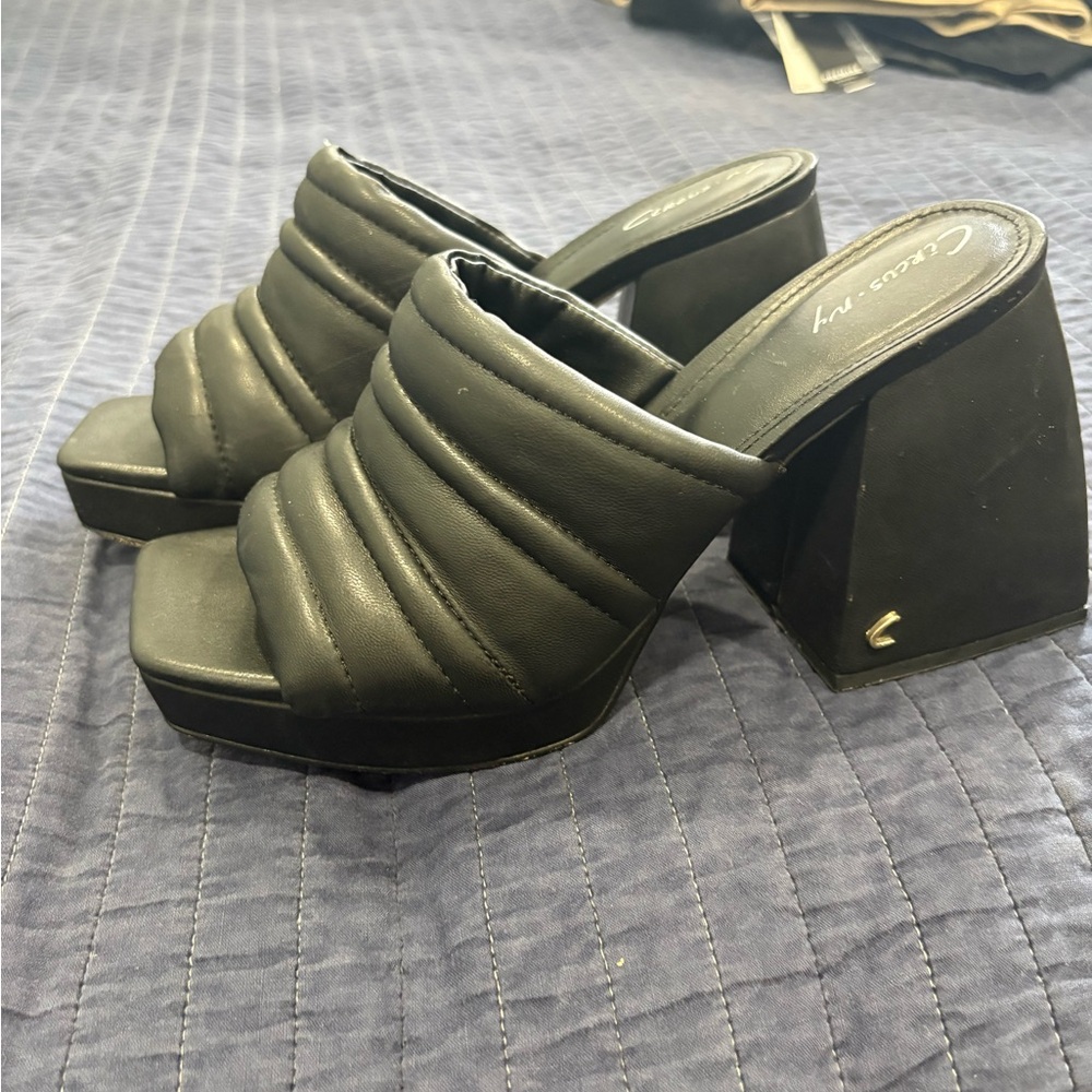 Circus by Sam Edelman Black Mules with Chunky Heel